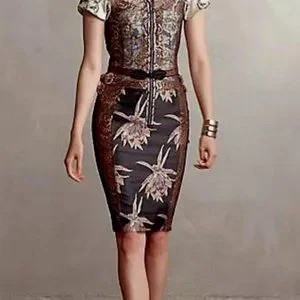 Byron Lars Dresses Nwt Beguile By Byron Lars Embroidered Form Fitting Brocade Belted Noemi Dress Poshmark